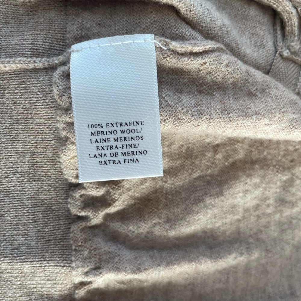 Tan Zippered Italian Merino Wool Zip-Up Cardigan Never Worn from Ann Taylor - Picture 3 of 5